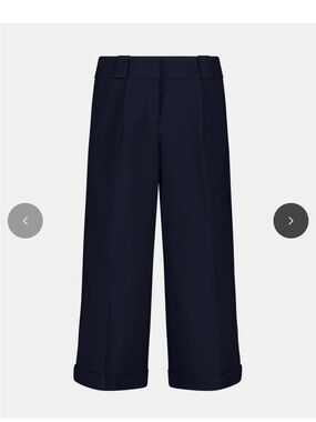 Wide-Leg Cropped Pants in Midnight Navy